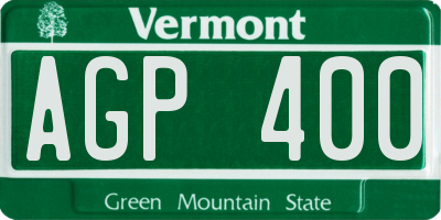 VT license plate AGP400