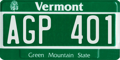VT license plate AGP401