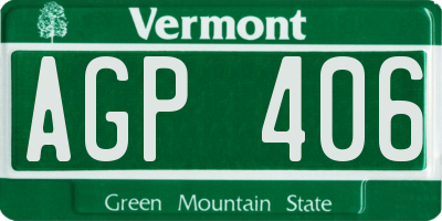 VT license plate AGP406