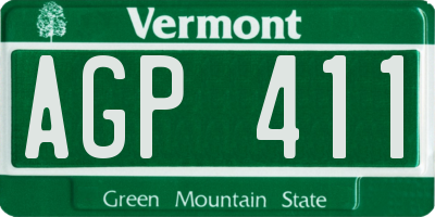 VT license plate AGP411