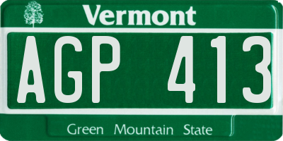 VT license plate AGP413