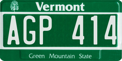 VT license plate AGP414
