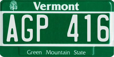 VT license plate AGP416