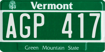 VT license plate AGP417