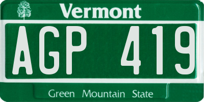 VT license plate AGP419