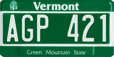 VT license plate AGP421