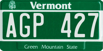 VT license plate AGP427