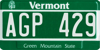 VT license plate AGP429
