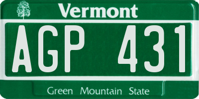 VT license plate AGP431