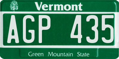 VT license plate AGP435