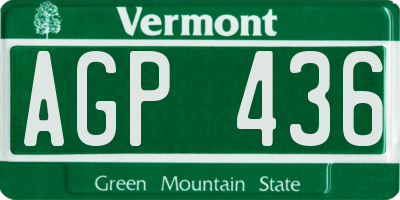 VT license plate AGP436