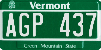 VT license plate AGP437
