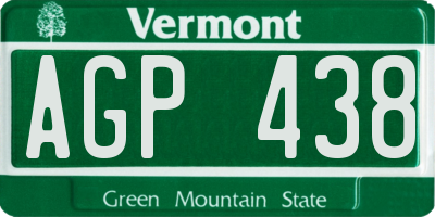 VT license plate AGP438