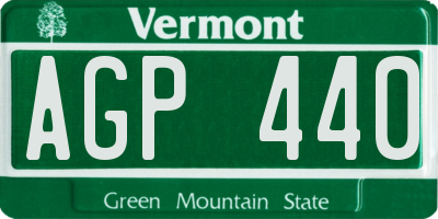 VT license plate AGP440