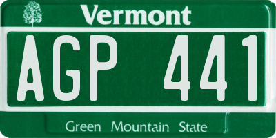 VT license plate AGP441