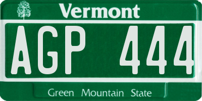 VT license plate AGP444