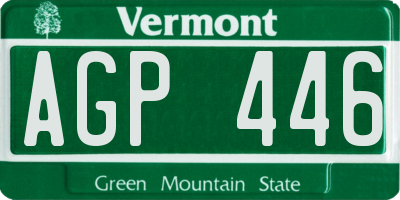 VT license plate AGP446