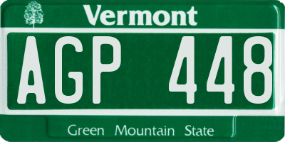 VT license plate AGP448