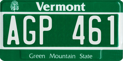 VT license plate AGP461