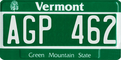 VT license plate AGP462