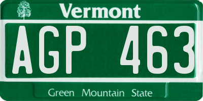 VT license plate AGP463