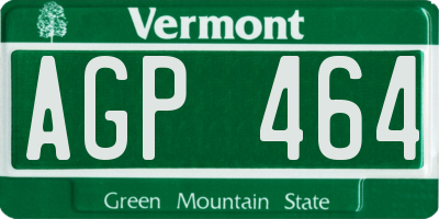VT license plate AGP464