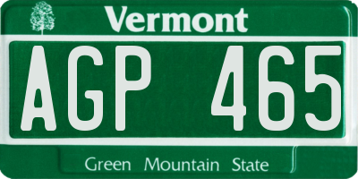 VT license plate AGP465