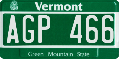 VT license plate AGP466