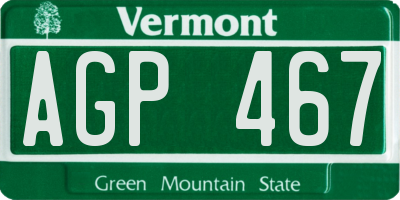 VT license plate AGP467