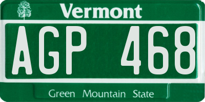VT license plate AGP468