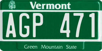 VT license plate AGP471
