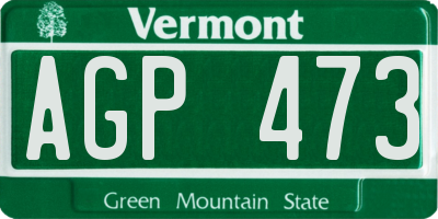 VT license plate AGP473