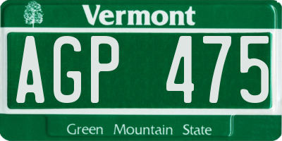 VT license plate AGP475