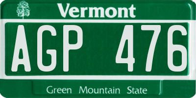 VT license plate AGP476