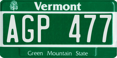 VT license plate AGP477