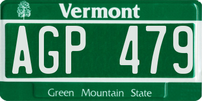 VT license plate AGP479