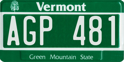 VT license plate AGP481