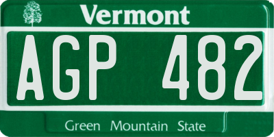 VT license plate AGP482