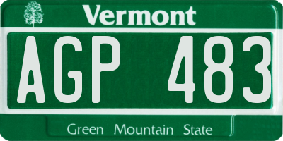 VT license plate AGP483