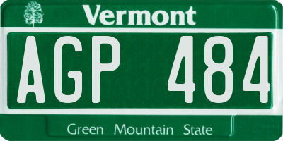 VT license plate AGP484