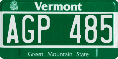 VT license plate AGP485