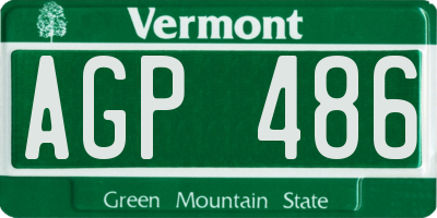 VT license plate AGP486