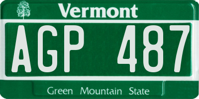 VT license plate AGP487