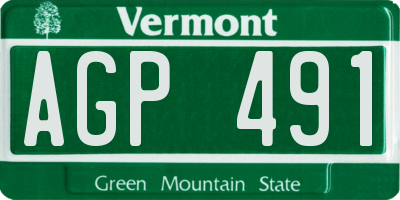 VT license plate AGP491