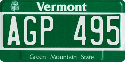 VT license plate AGP495