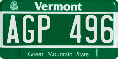 VT license plate AGP496