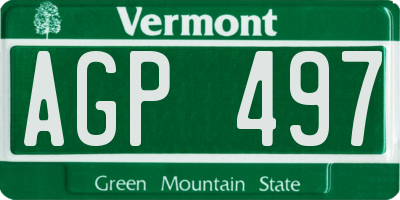 VT license plate AGP497