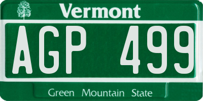 VT license plate AGP499