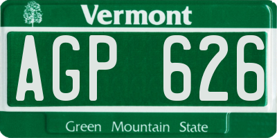VT license plate AGP626