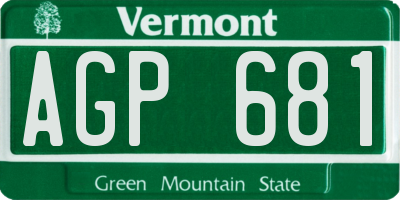 VT license plate AGP681